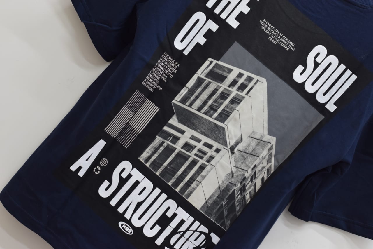 Men’s Navy Oversized Graphic T-Shirt – “HDR The Soul” Streetwear Style