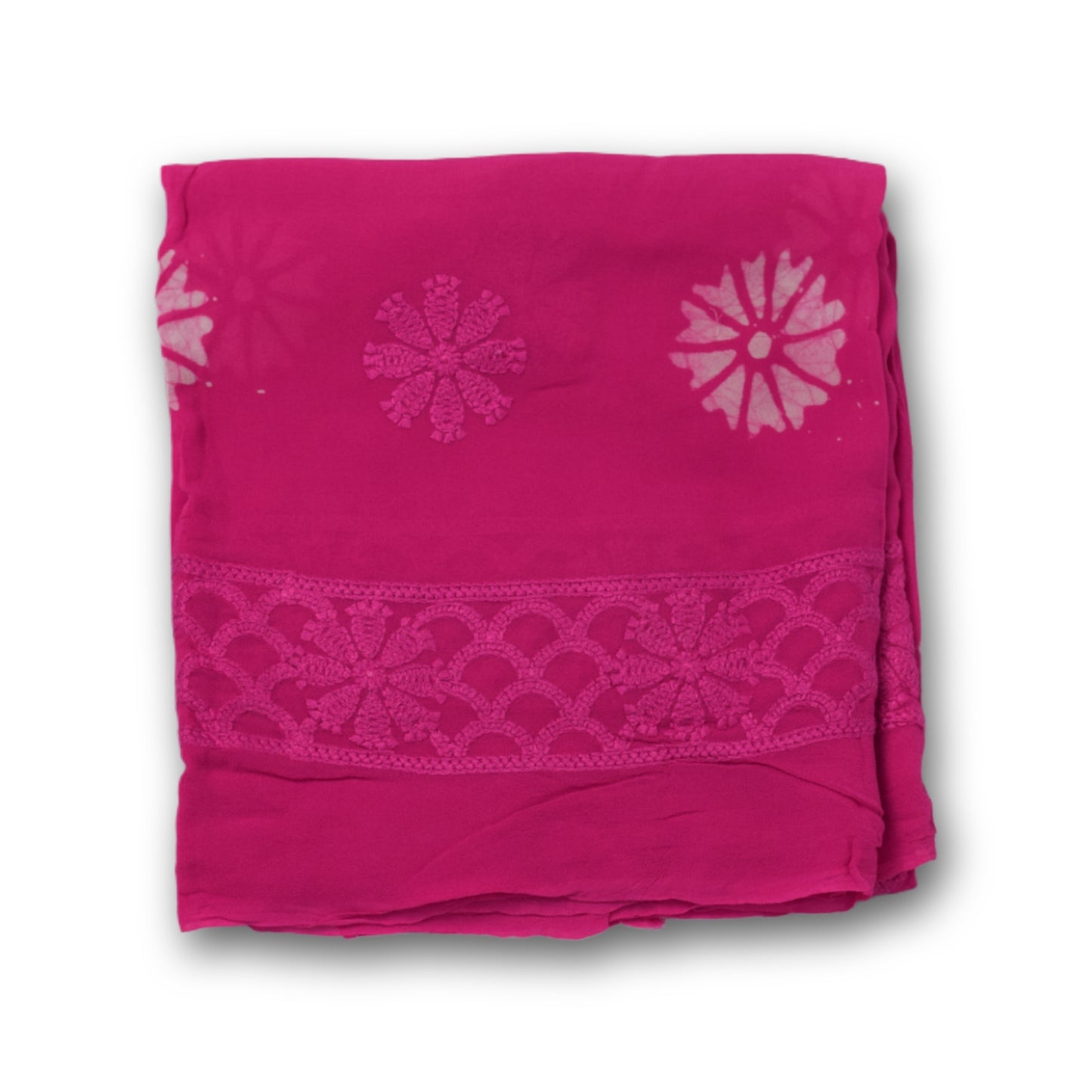 Elegant Pink Georgette Embroidered And Printed Shawl