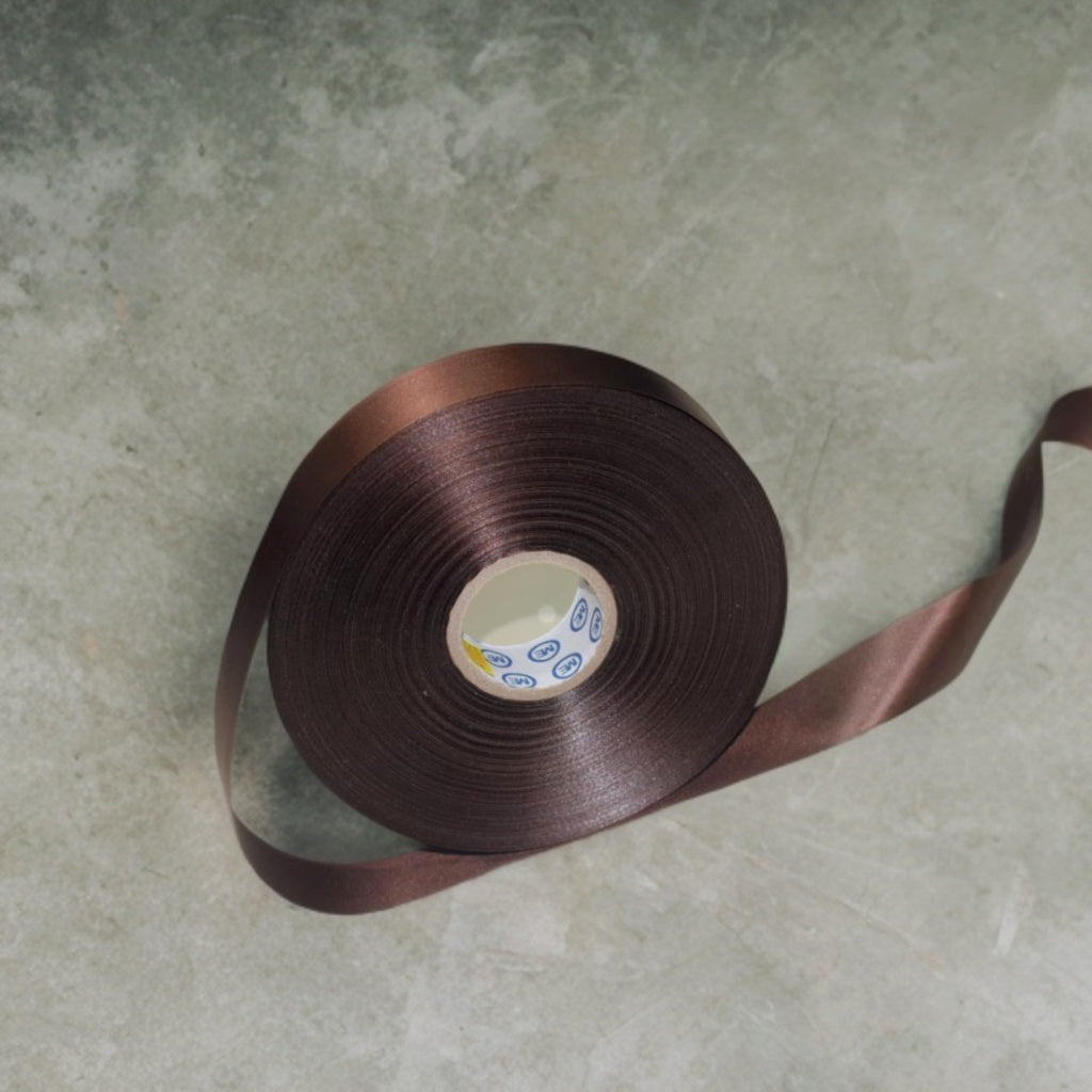 Brown Satin Ribbon Roll – 1 Inch Wide, 200 Yards