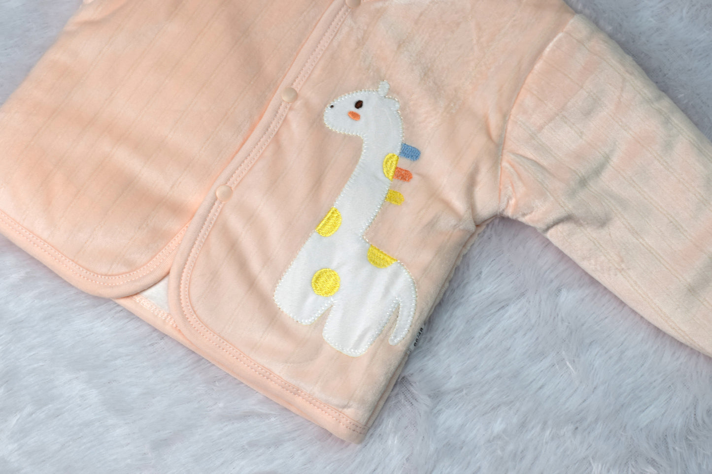 Adorable Peach Ribbed Warm Baby Cardigan and Pants Outfit