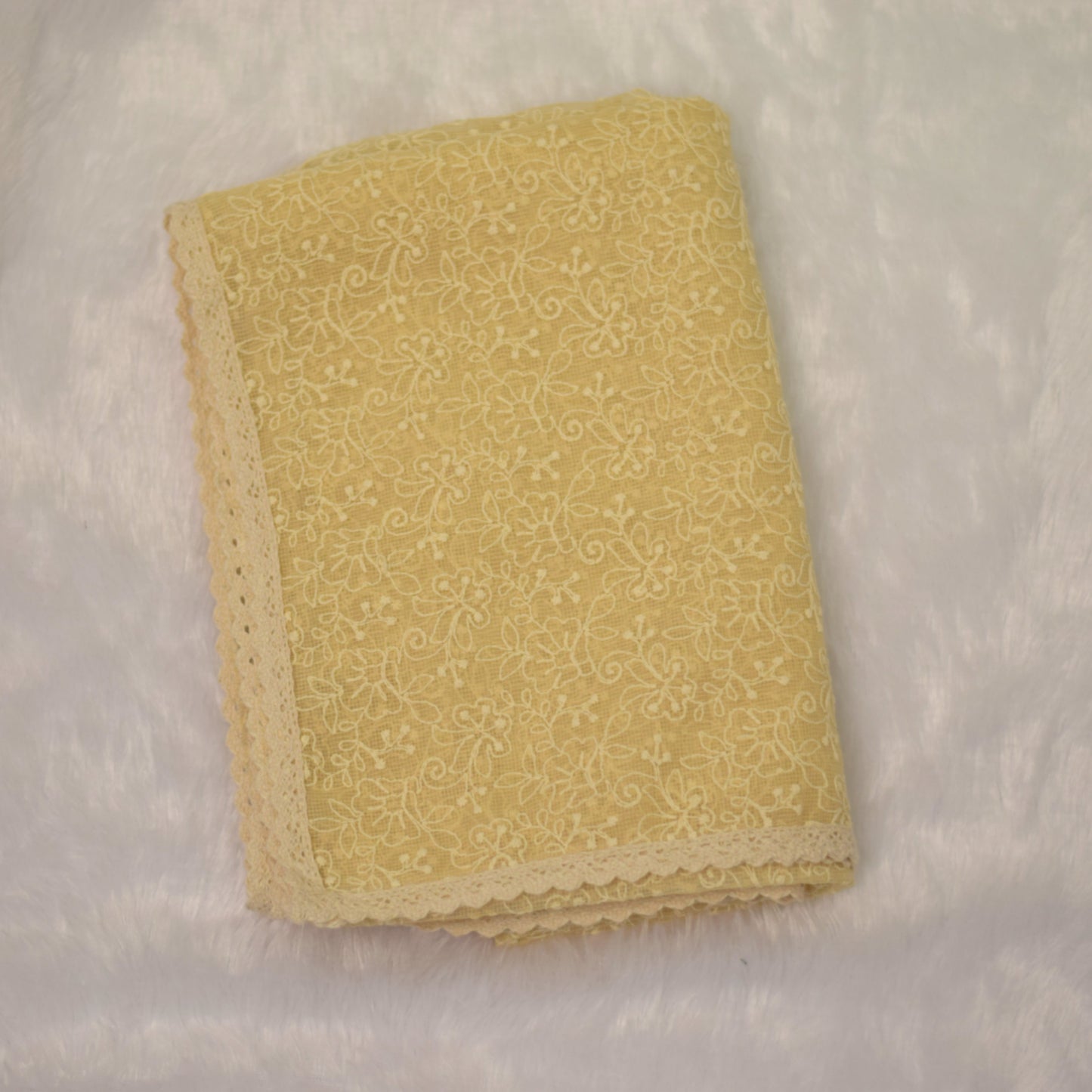 Elegant Beige Embroidered Churidar Shawl – 30 x 94 Inche