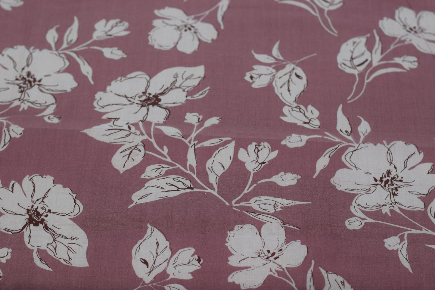 Elegant Floral Queen Size Bedspread – Soft Cotton Feel, Mauve Pink