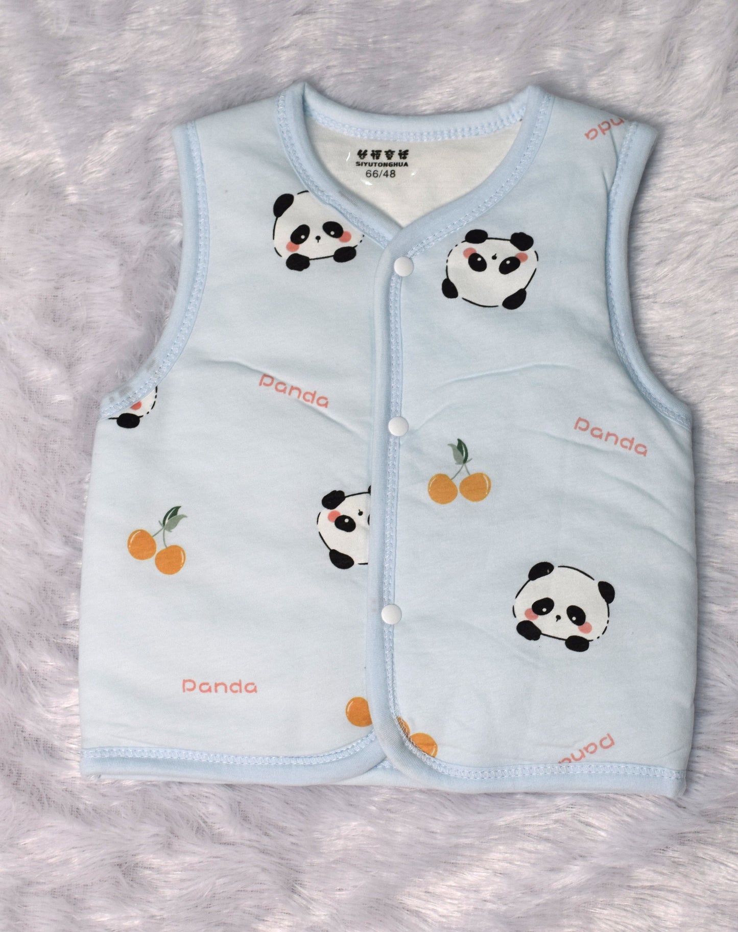 Newborn Cotton Sleeveless Jabla – Cute Panda Print (0-6 Months)