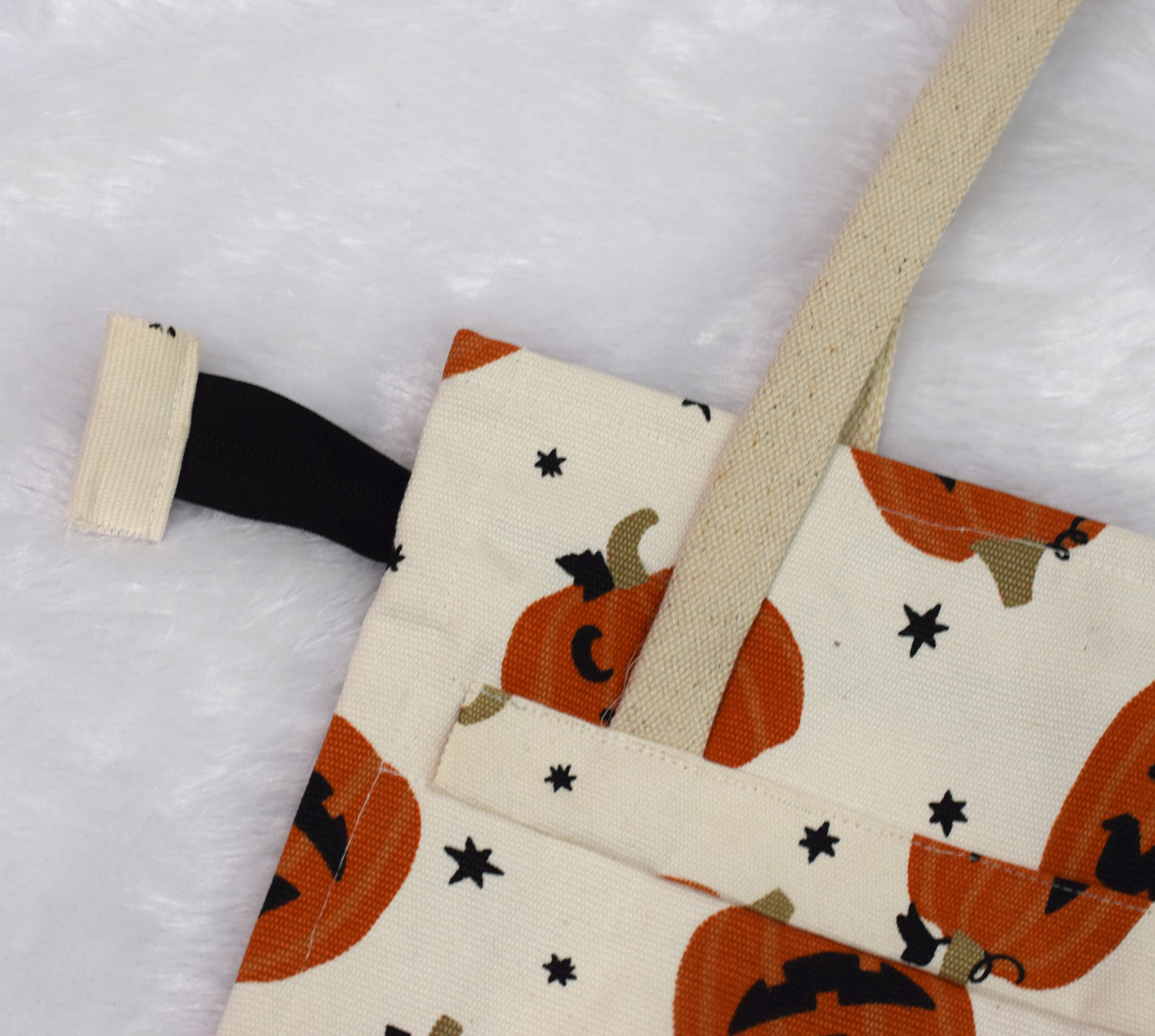 Halloween Pumpkin Printed Canvas Tote Bag – Reusable Trick or Treat Bag