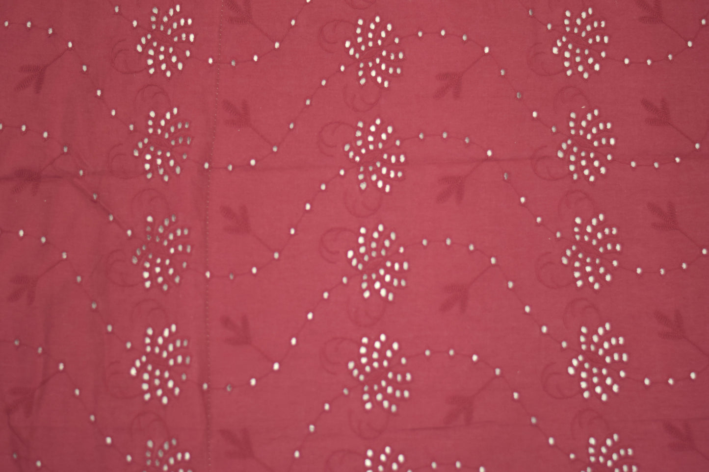 Elegant Maroon & Cream King Size Cotton Bedsheet with Lace Border (2 Pillow Covers Included)