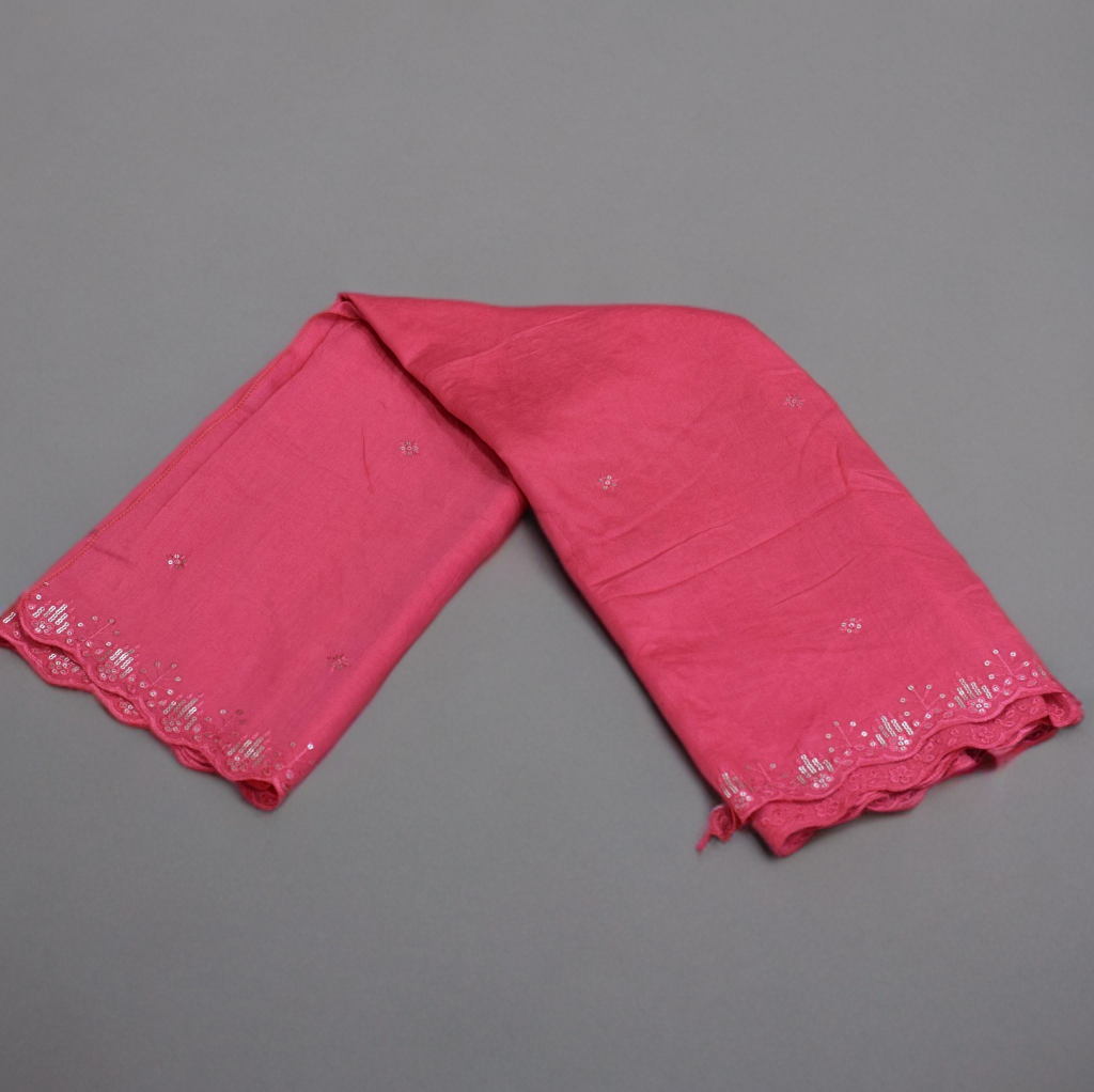 Elegant Floral Printed Unstitched Dress Material Set – 3 Piece (Top, Bottom & Dupatta)