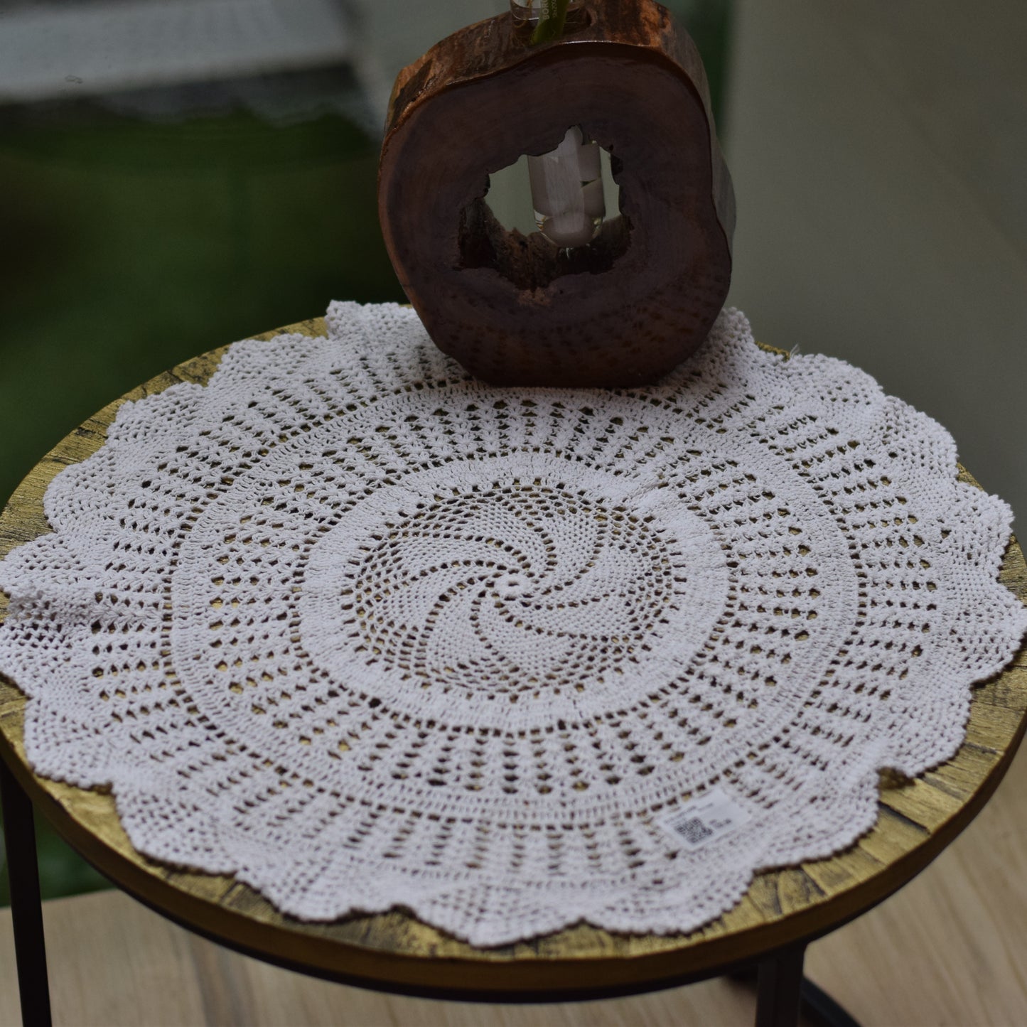 Elegant Round Crochet Table Mat - 20"