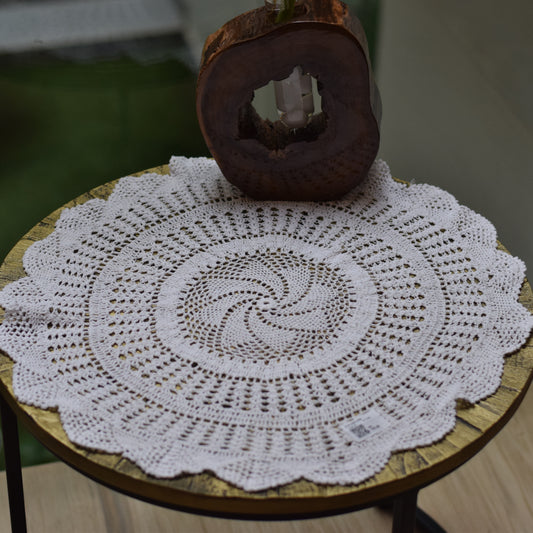 Elegant Round Crochet Table Mat - 20"