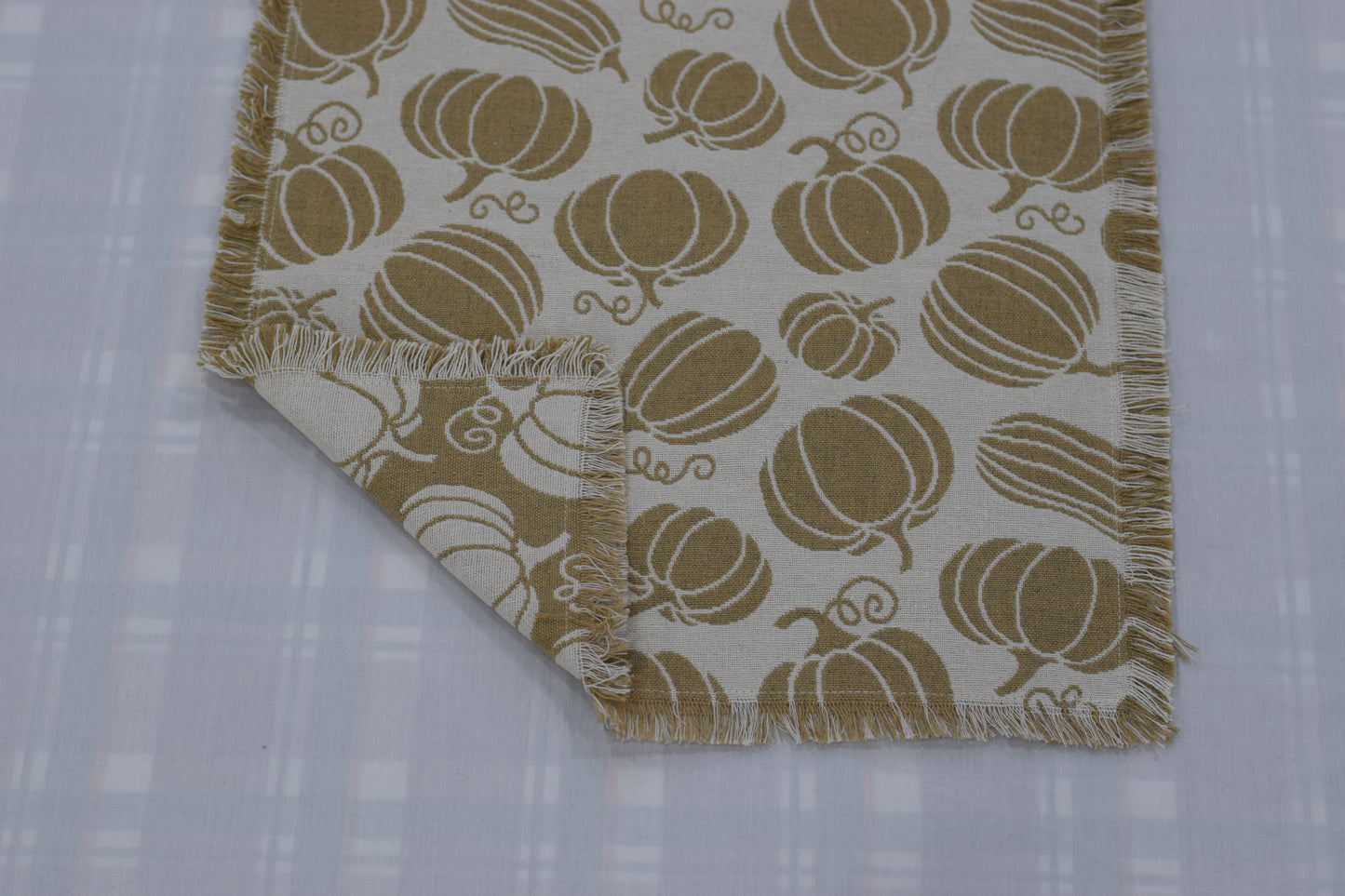 Pumpkin Print Cotton Table Runner – 2.35 cm x 40 cm | Decorative Dining Table Runner