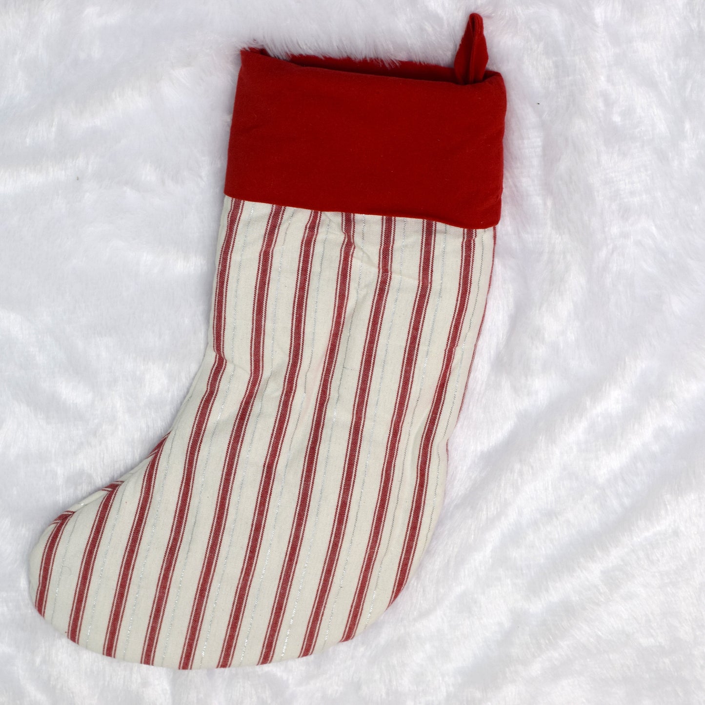 Classic Red & White Striped Christmas Stocking – Festive Hanging Decor