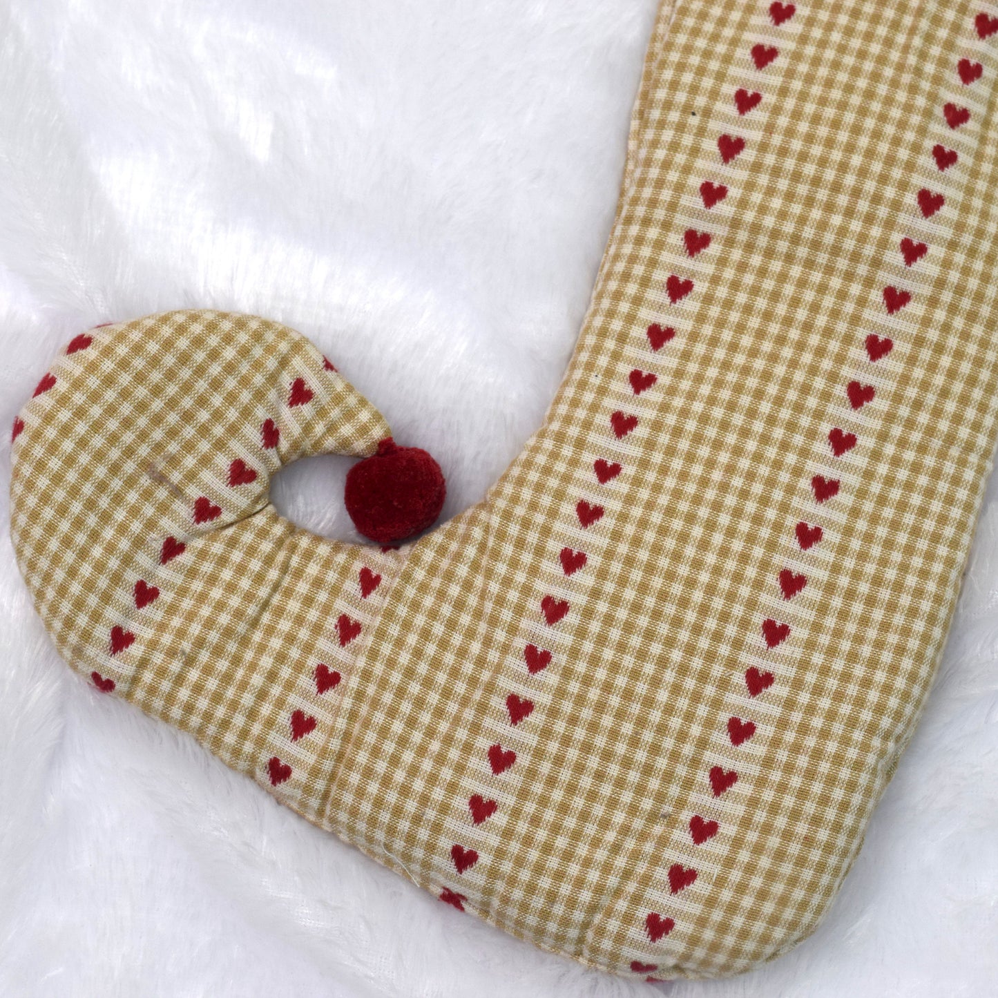 Christmas Elf Stocking with Heart Pattern – Festive Tree Hanging Décor