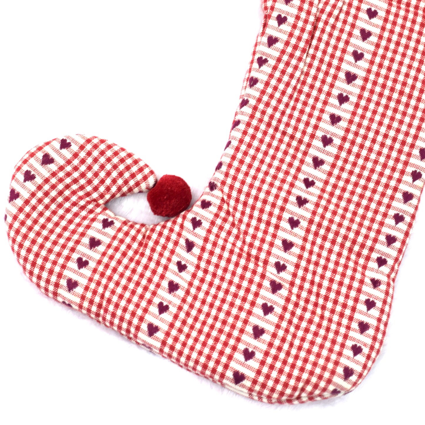 π Festive Red & White Cotton Christmas Stocking β Decorative Hanging Gift Holder