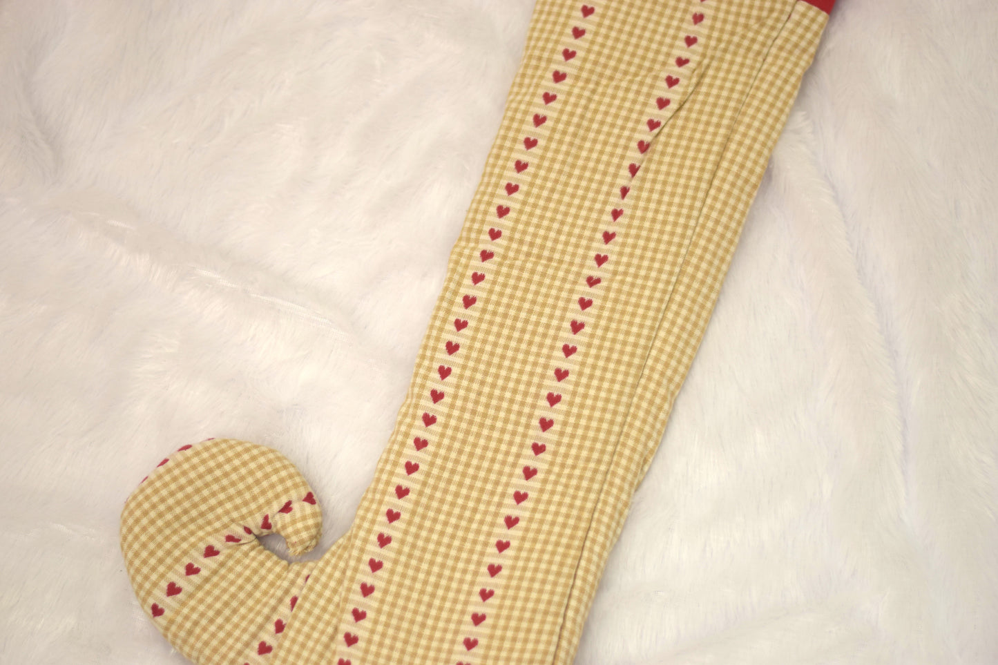 Christmas Elf Stocking with Heart Pattern – Festive Tree Hanging Décor