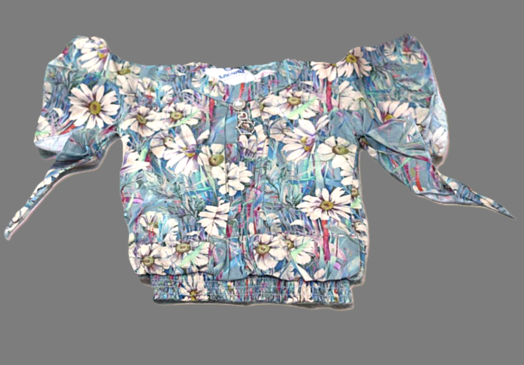 Kids Floral Top & Beige Shorts Set – Stylish Casual Wear for Girls