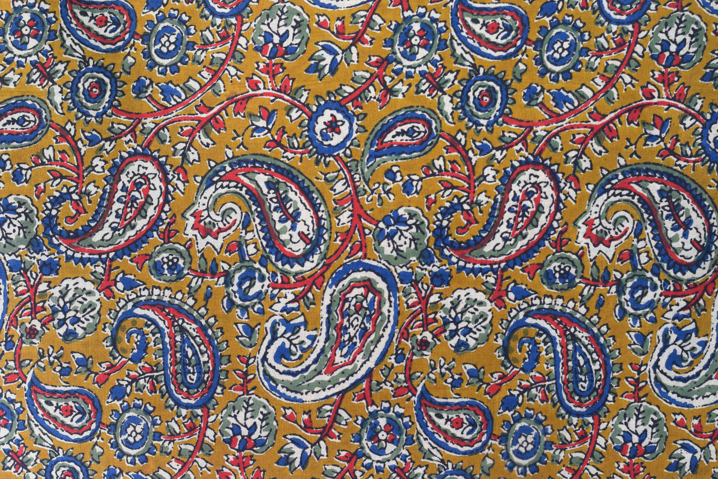 Soft Cotton Churidar Material – Mustard Paisley Print | 3 Meter, 44-Inch Width