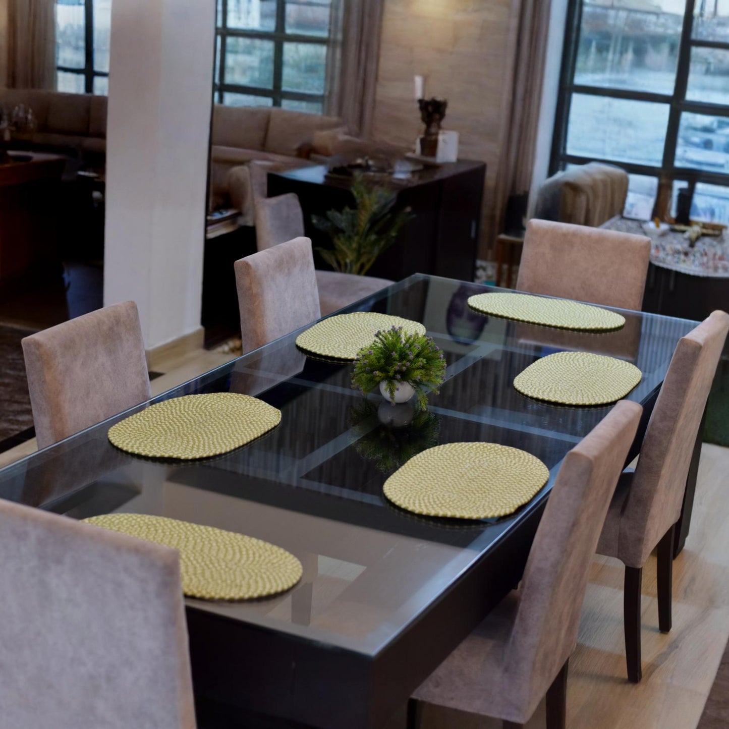Handwoven Green Cotton Table Mats