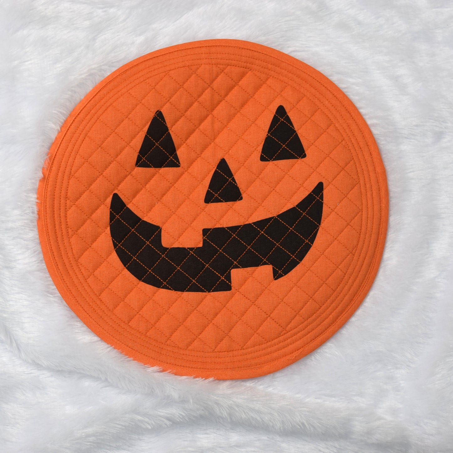 Halloween Pumpkin Face Quilted Table Mat🎃