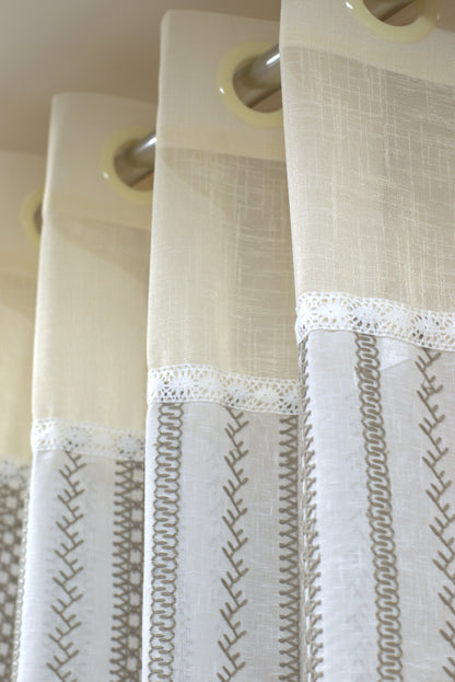 4×7 Semi Linen Door Curtain | Elegant Textured Fabric for Home Décor