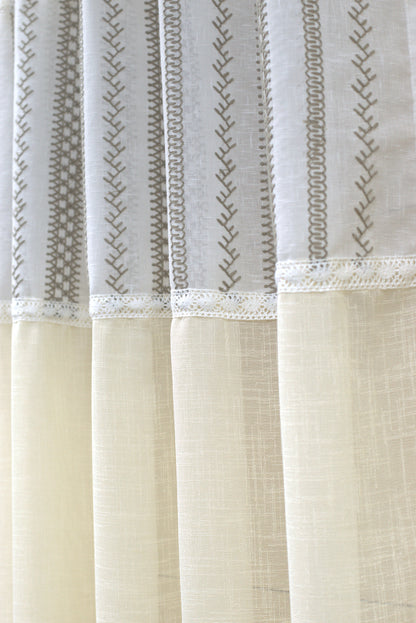 4×7 Semi Linen Door Curtain | Elegant Textured Fabric for Home Décor