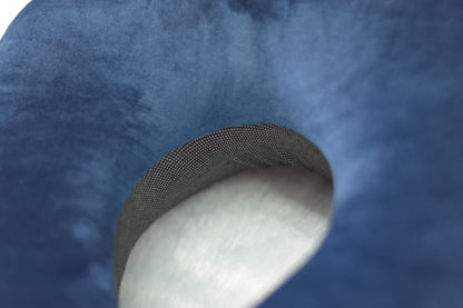 Premium Memory Foam Travel Neck Pillow – Soft Velvet Cover with Adjustable Strap (Navy Blue)