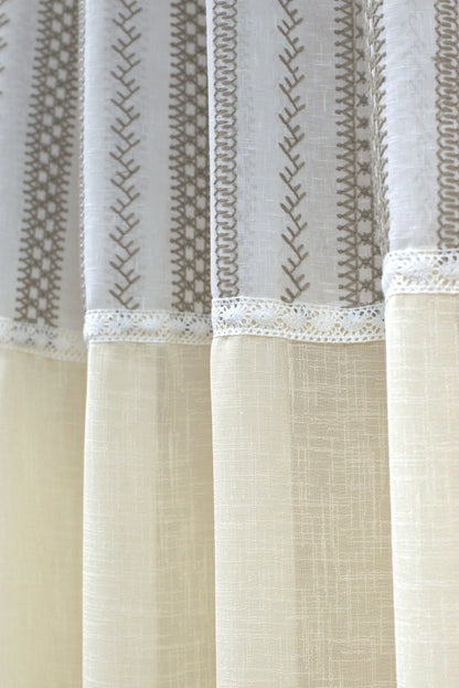 4×7 Semi Linen Door Curtain | Elegant Textured Fabric for Home Décor