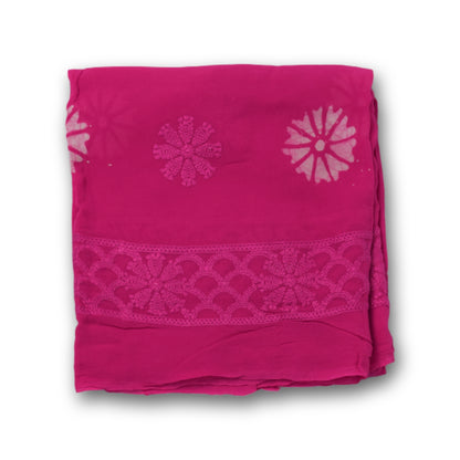 Elegant Pink Georgette Embroidered And Printed Shawl