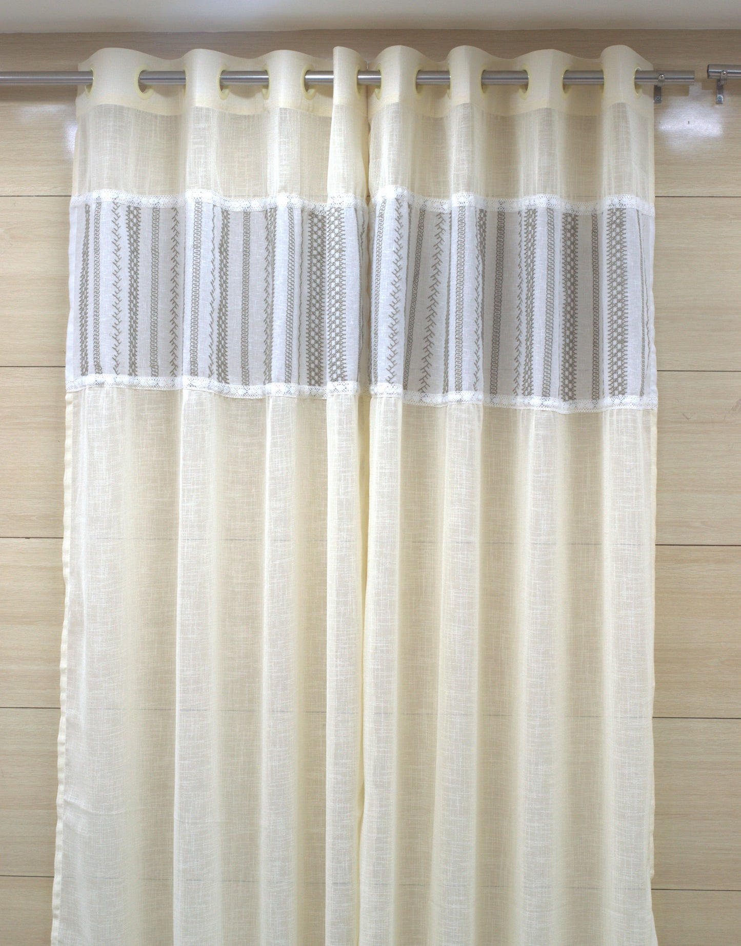 4×7 Semi Linen Door Curtain | Elegant Textured Fabric for Home Décor
