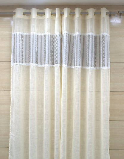 4×7 Semi Linen Door Curtain | Elegant Textured Fabric for Home Décor