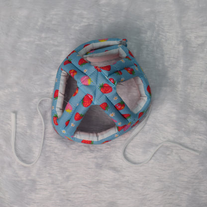 Baby Safety Helmet – Soft Adjustable Head Protector (Strawberry Print) (4–30 Months)