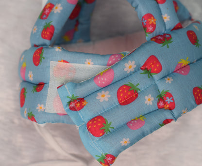 Baby Safety Helmet – Soft Adjustable Head Protector (Strawberry Print) (4–30 Months)