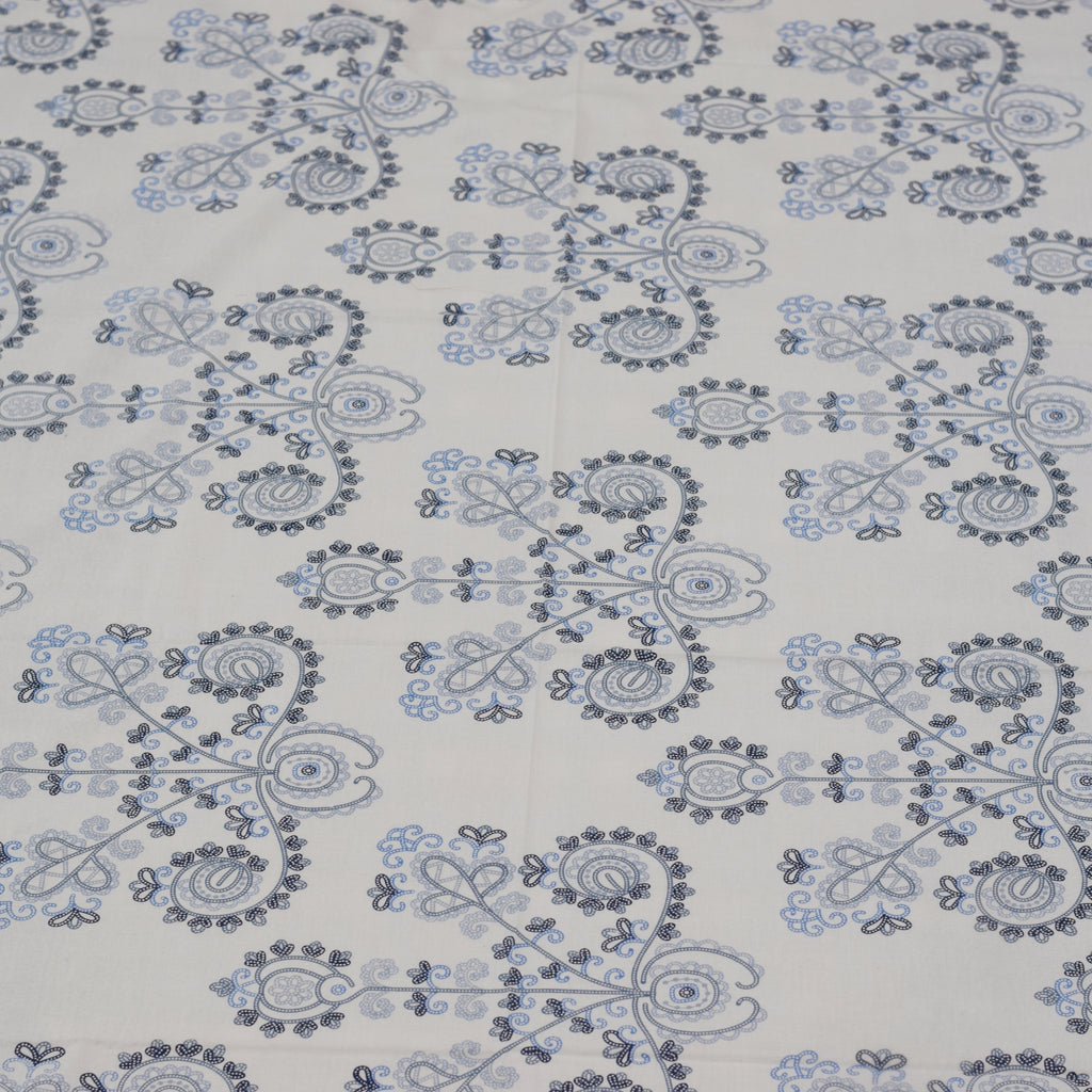 Elegant Indigo Block Print Cotton Bedsheet Set – Queen Bed Bedsheet with 2 Pillow Covers