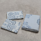 Elegant Indigo Block Print Cotton Bedsheet Set – Queen Bed Bedsheet with 2 Pillow Covers