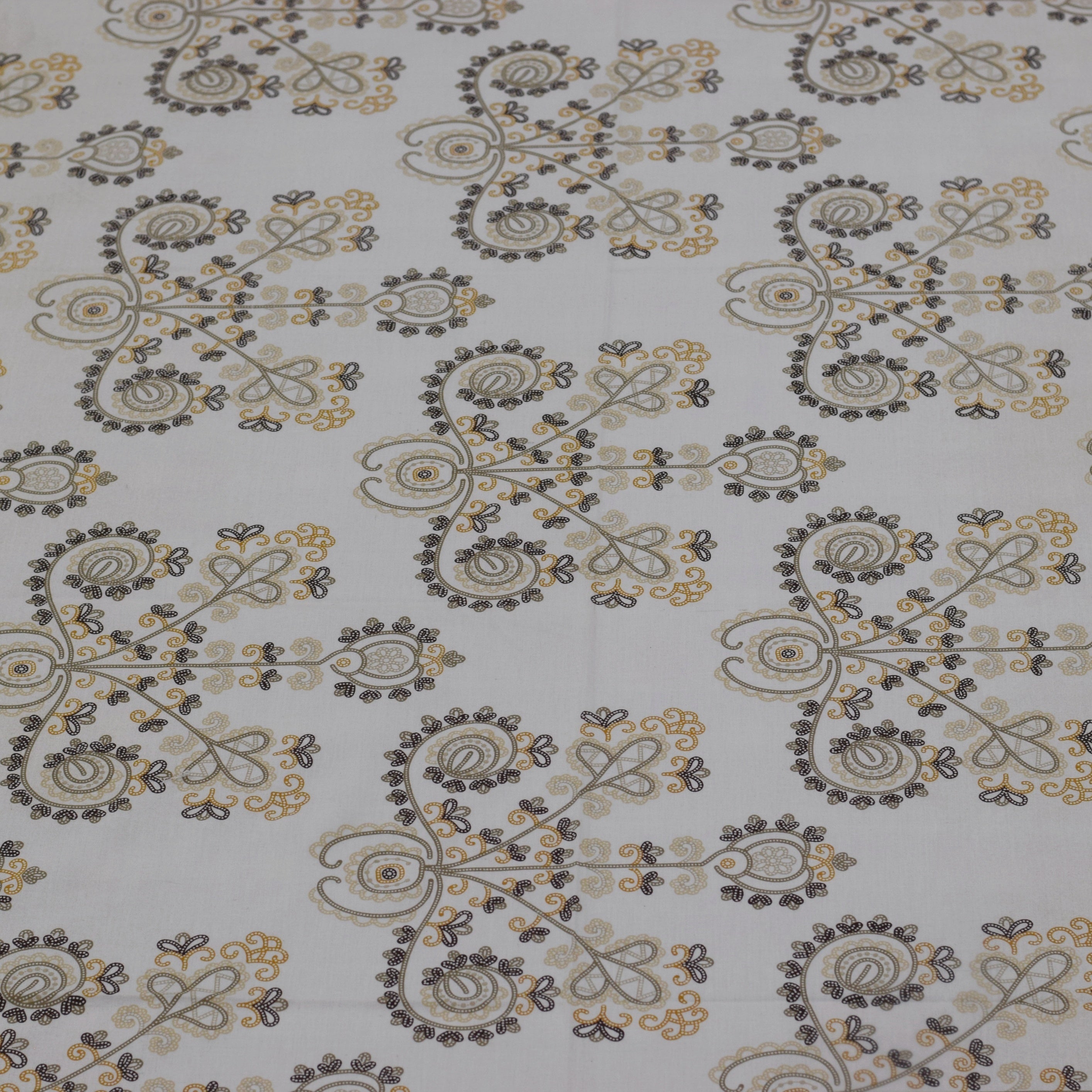 Royal Beige Mandala Print Cotton Bedsheet Set – Queen Size Bedsheet with 2 Pillow Covers