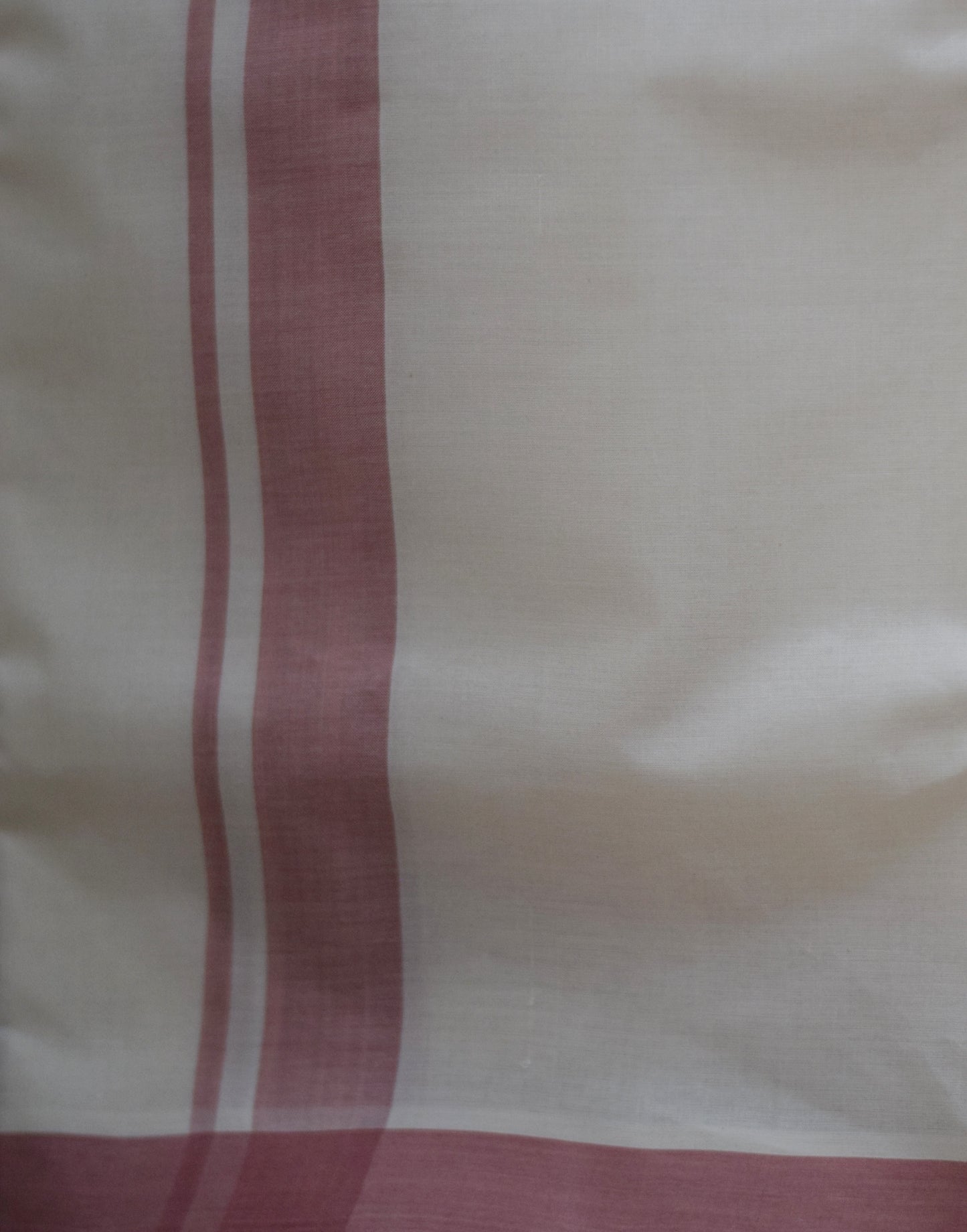 Traditional White Cotton Dhothi with Maroon Border