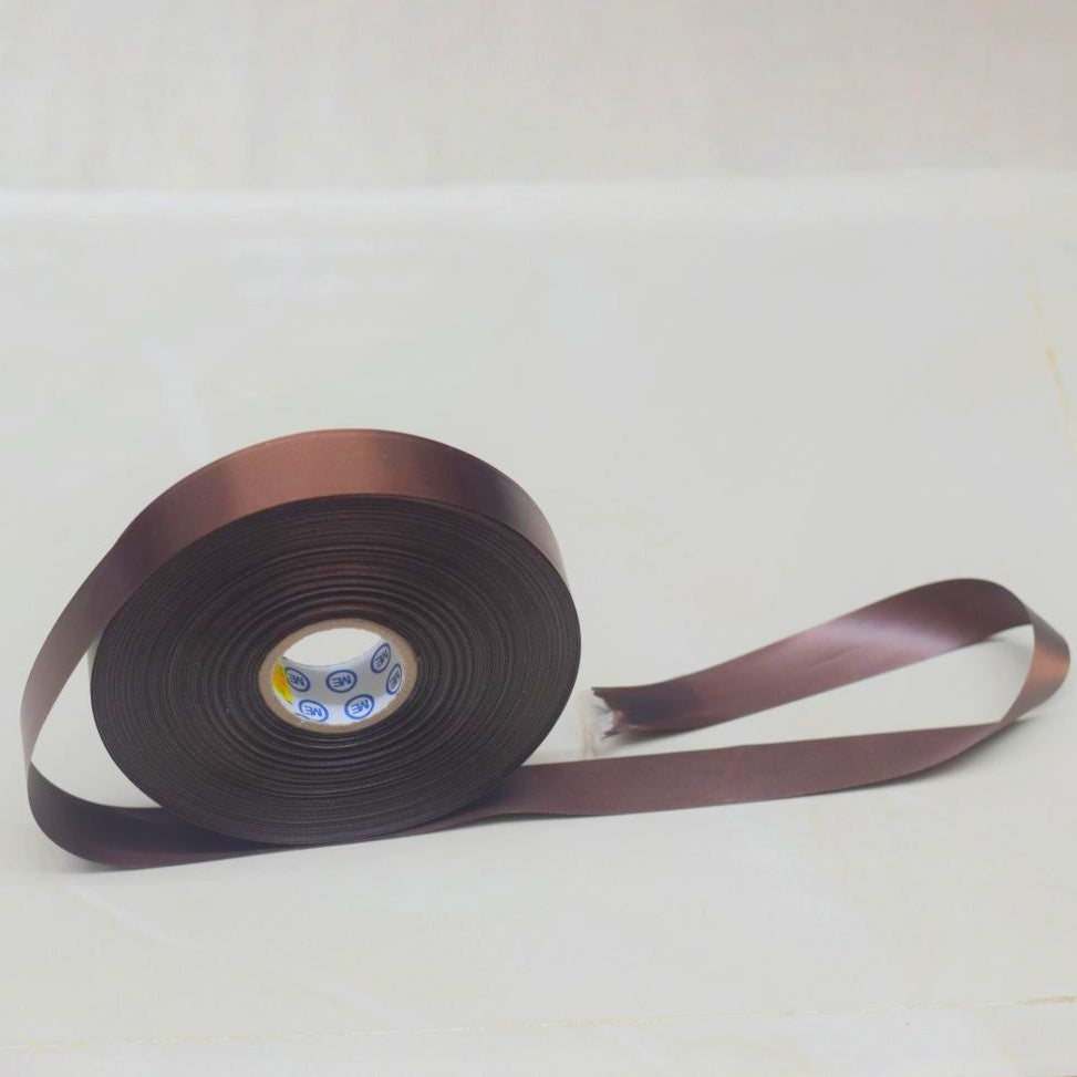 Brown Satin Ribbon Roll – 1 Inch Wide, 200 Yards