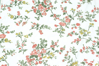 Green Blossom Printed King Size Bedsheet with Crochet Lace Border – Cotton (3-Piece Set)