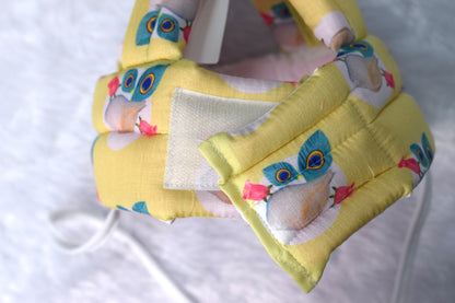 Soft Cotton Baby Safety Helmet – Adjustable Head Protector (4–30 Months)