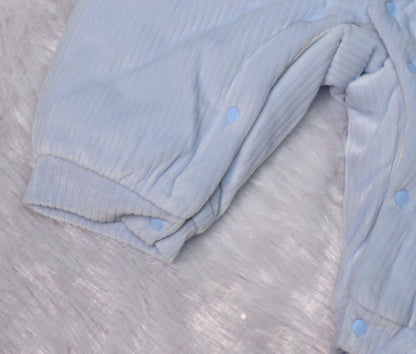 Warm Infant Winter Playsuit with Cute Animal Applique | Snap-Front Baby Sweater Romper