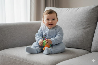 Warm Infant Winter Playsuit with Cute Animal Applique | Snap-Front Baby Sweater Romper