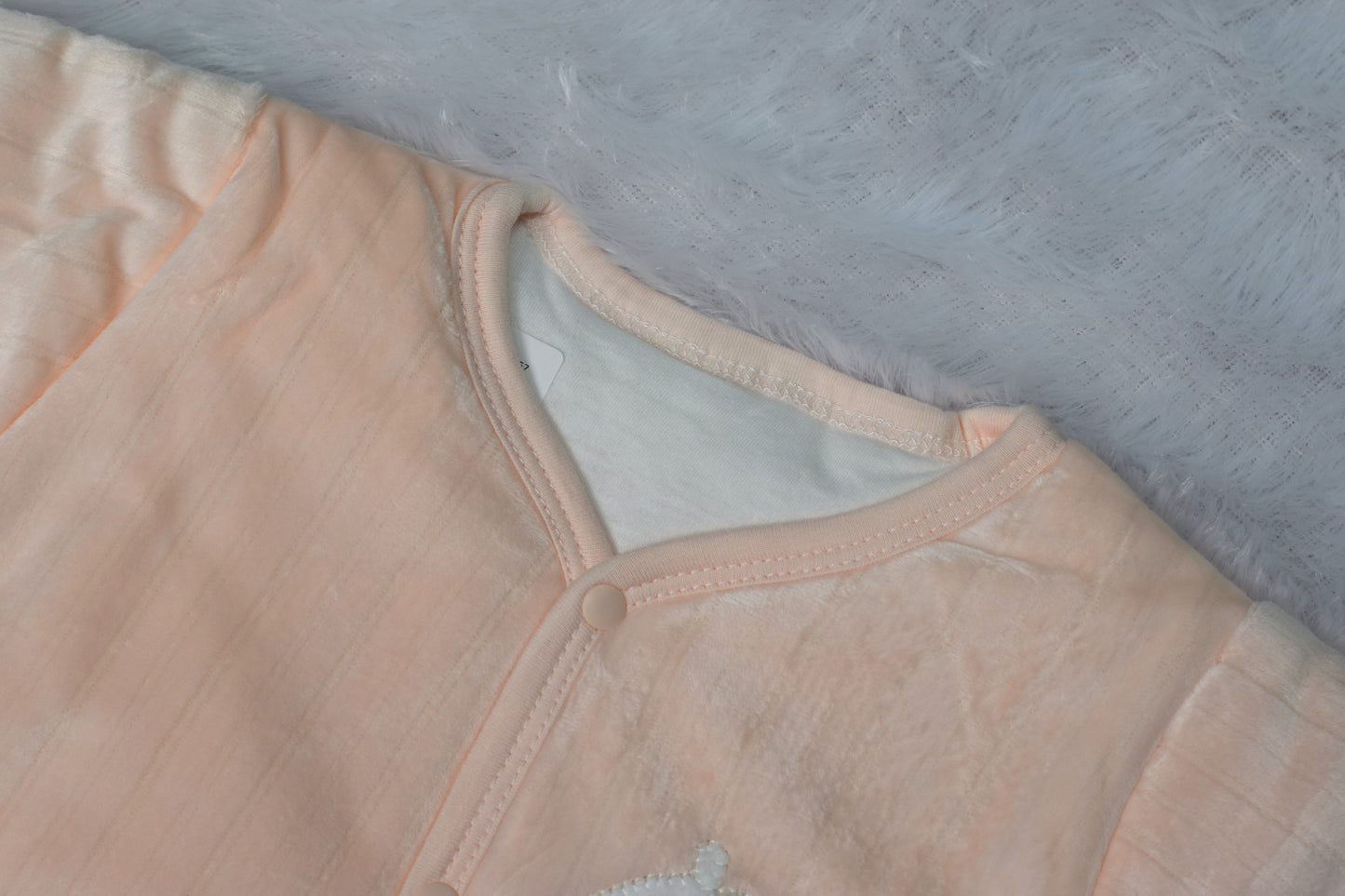 Adorable Peach Ribbed Warm Baby Cardigan and Pants Outfit