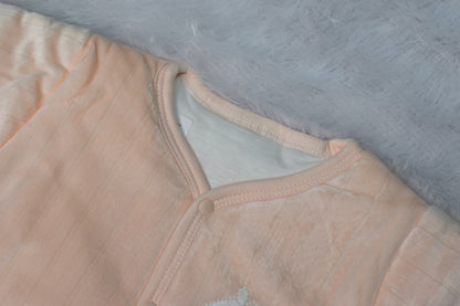 Adorable Peach Ribbed Warm Baby Cardigan and Pants Outfit
