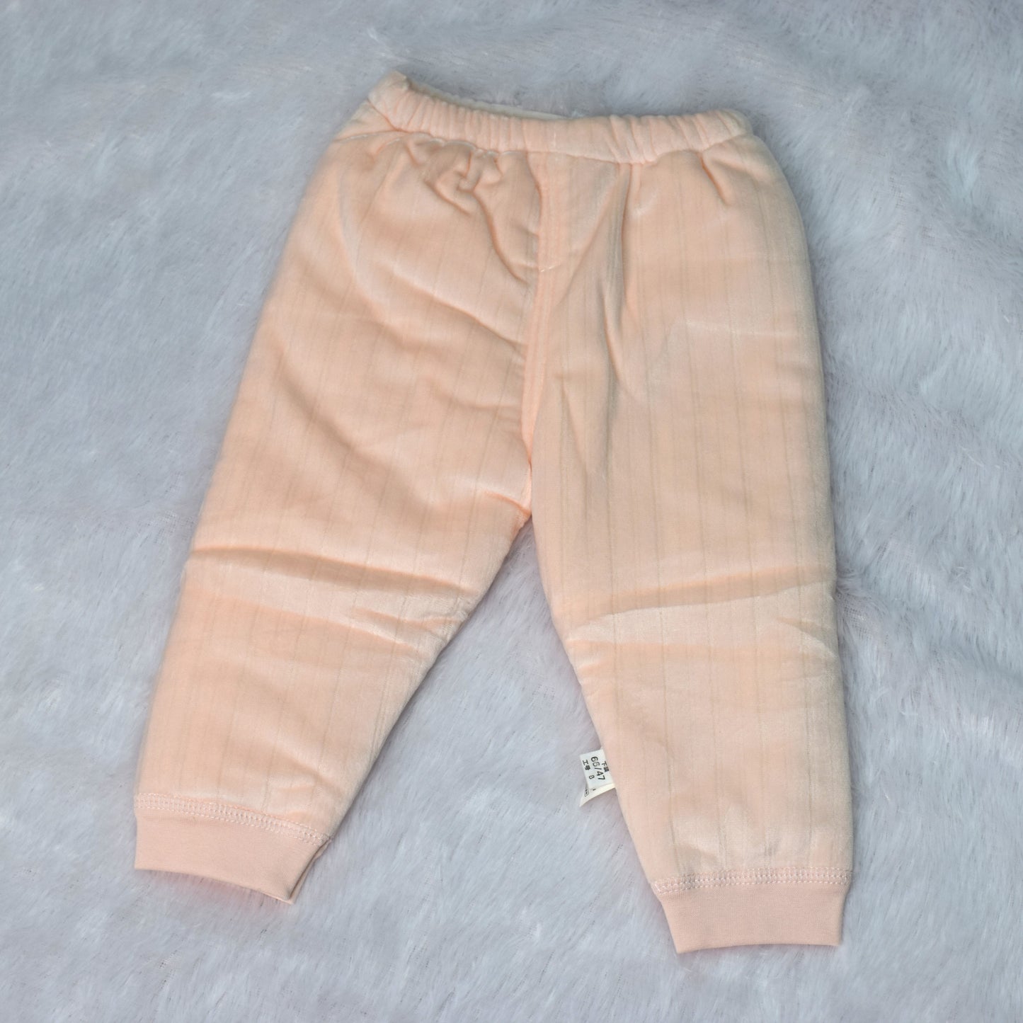 Adorable Peach Ribbed Warm Baby Cardigan and Pants Outfit