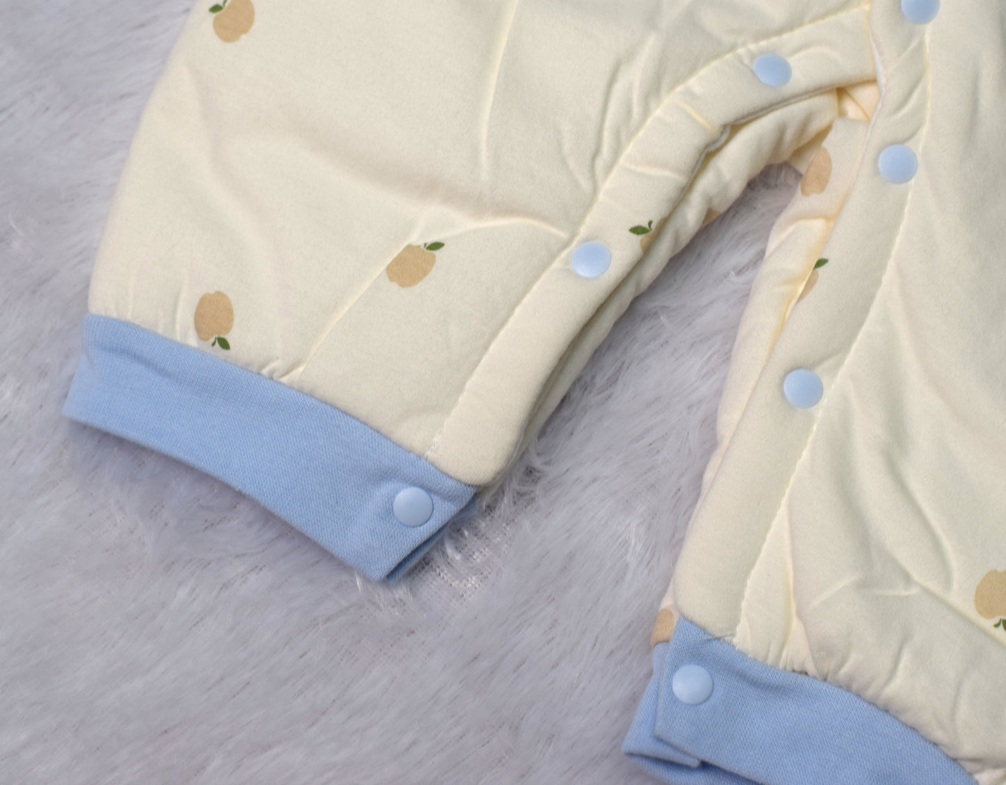 Newborn/Infant Warm Snap-Up Sleepsuit - Long Sleeve Quilted Romper