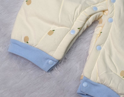 Newborn/Infant Warm Snap-Up Sleepsuit - Long Sleeve Quilted Romper