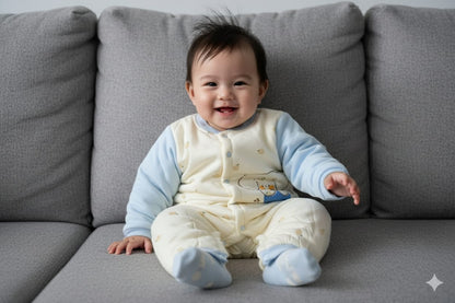 Newborn/Infant Warm Snap-Up Sleepsuit - Long Sleeve Quilted Romper