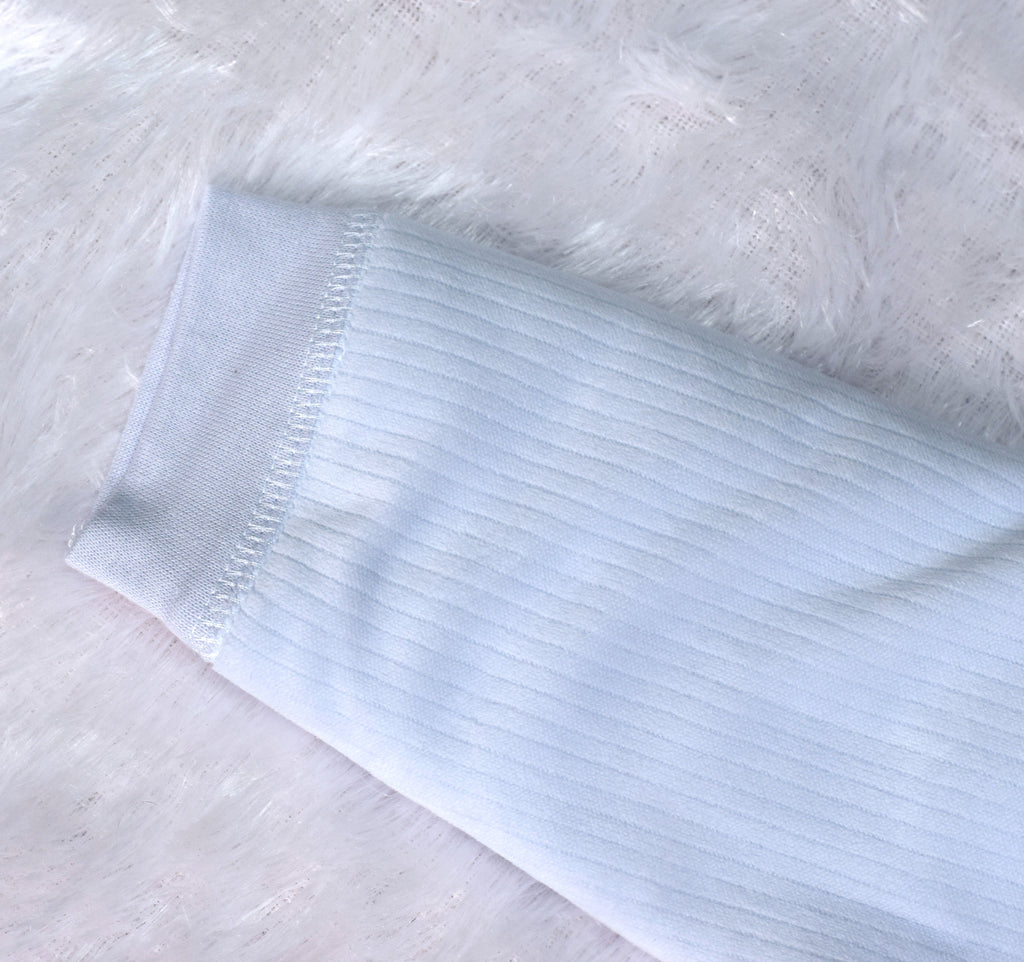 Cozy Light Blue Corduroy Baby Sweater Set | Embroidered 'Lucky' Top & Pants