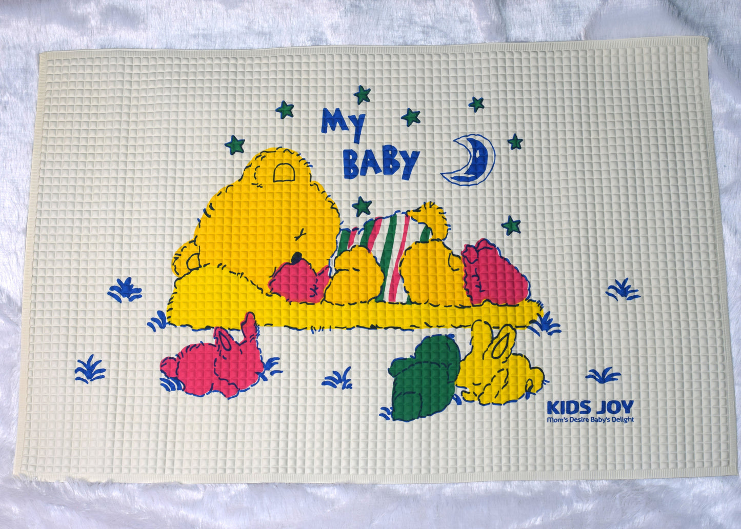 Kids Joy Printed Air-Filled Rubber Cot Sheet for Bathing – Soft, Waterproof & Baby-Safe