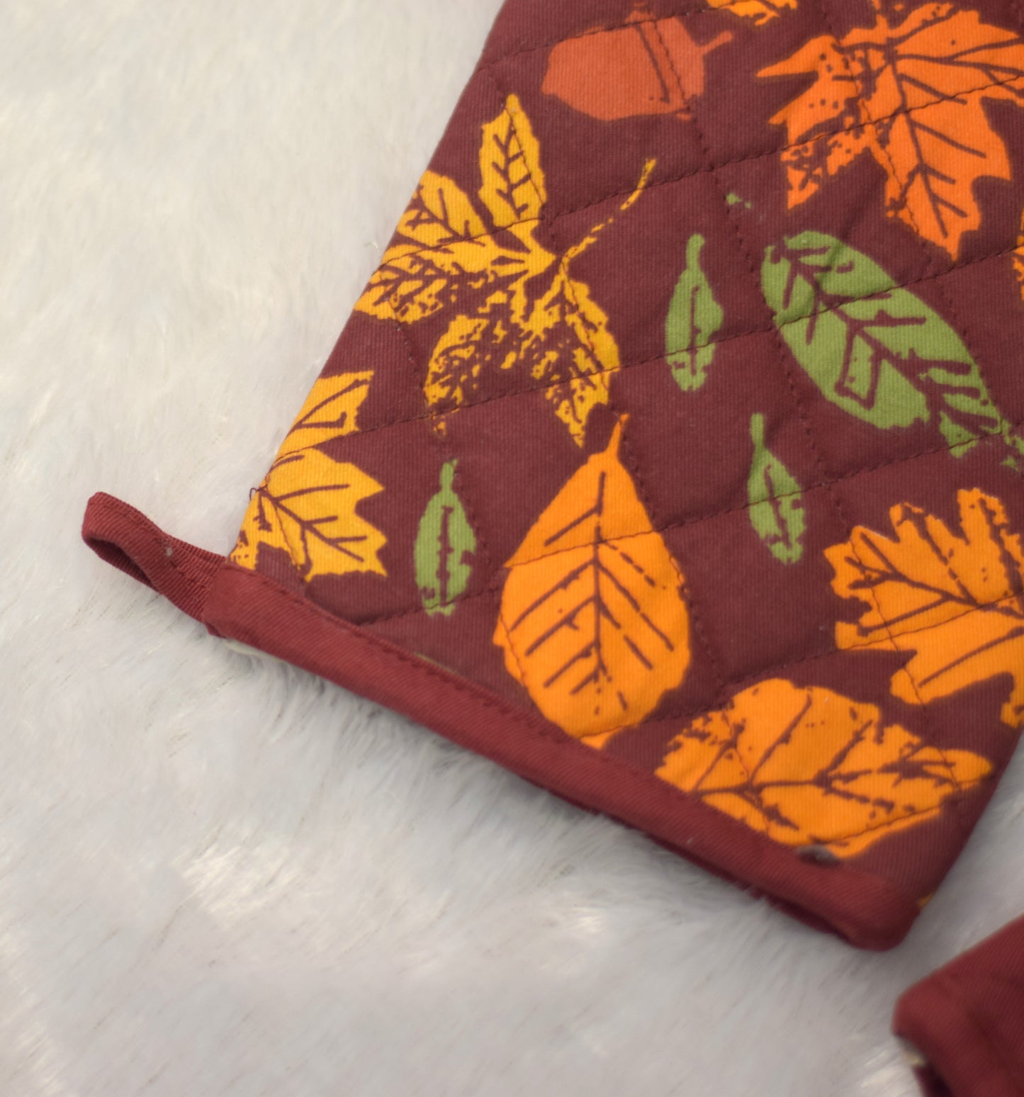 Autumn Leaf Printed Cotton Oven Gloves – Set of 2