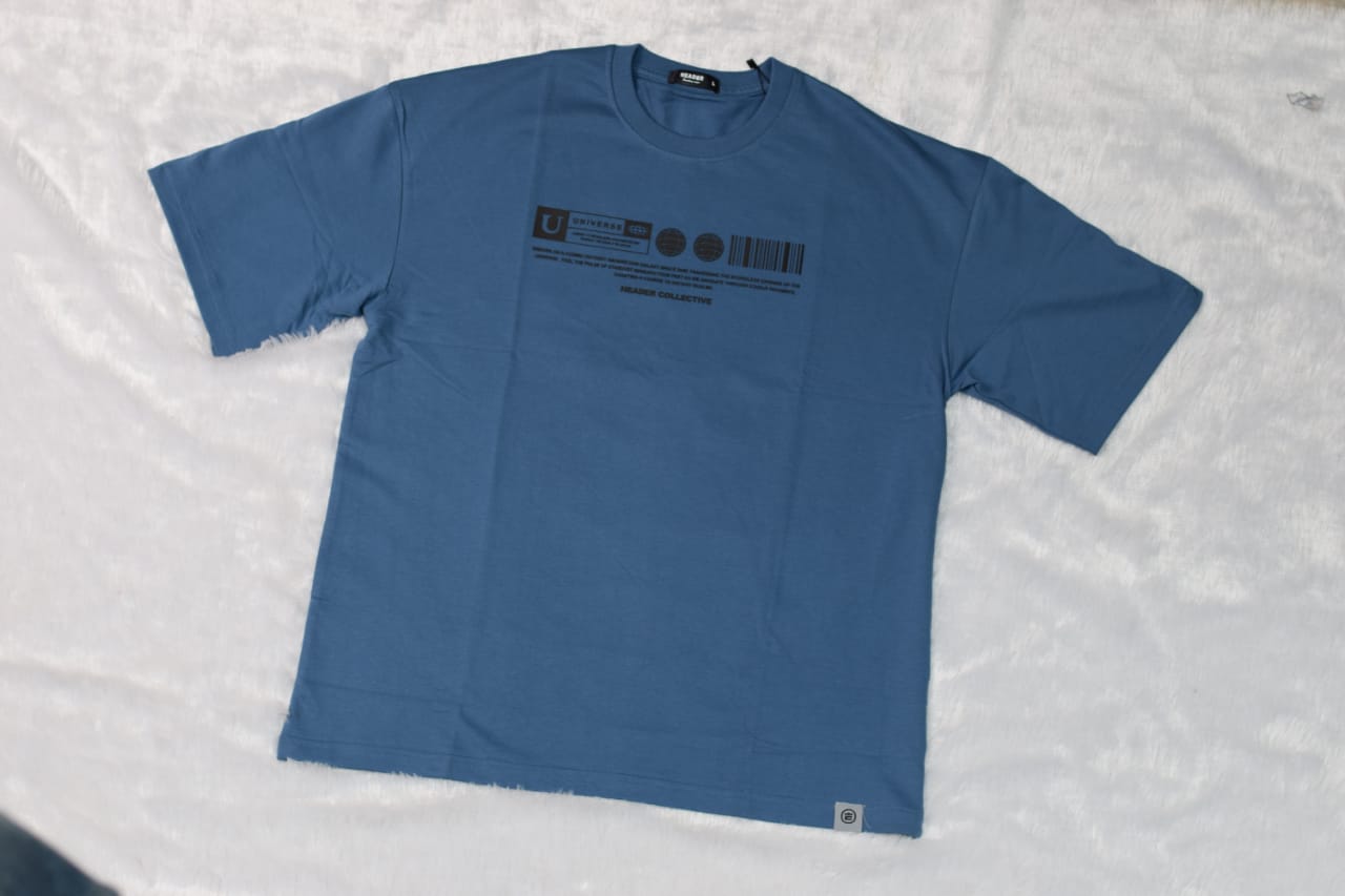 Men’s Galaxy Graphic Oversized T-Shirt – Space Shuttle Print | Blue