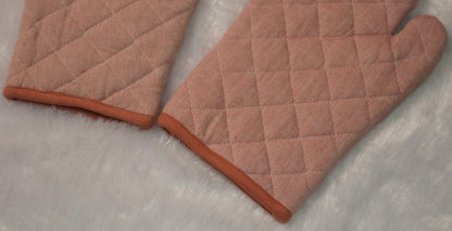 Premium Quilted Cotton Oven Gloves – Heat Resistant Kitchen Mitts (Set of 2